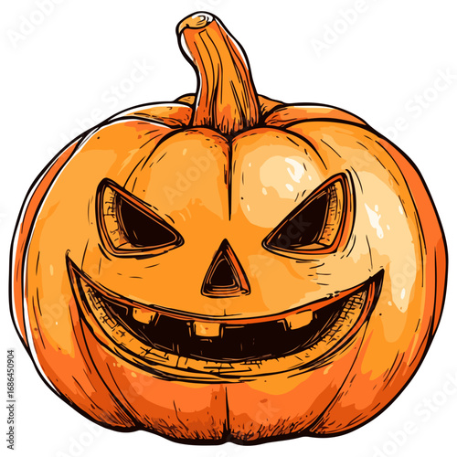 pumpkin, jack-o-lantern, decoration, halloween, festival, vector, transparent background, lantern, october, scary, horror, jack, evil, celebration, isolated