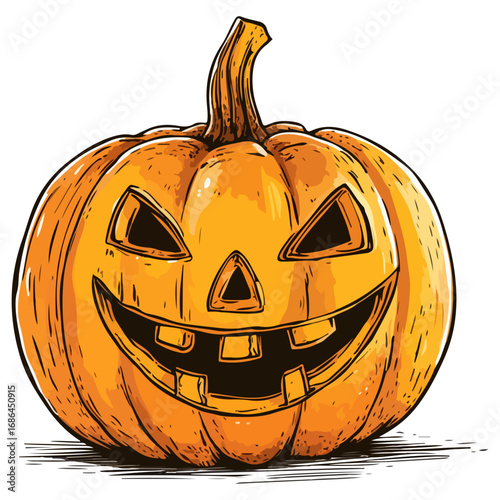 pumpkin, jack-o-lantern, decoration, halloween, festival, vector, transparent background, lantern, october, scary, horror, jack, evil, celebration, isolated