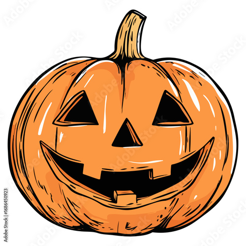 pumpkin, jack-o-lantern, decoration, halloween, festival, vector, transparent background, lantern, october, scary, horror, jack, evil, celebration, isolated