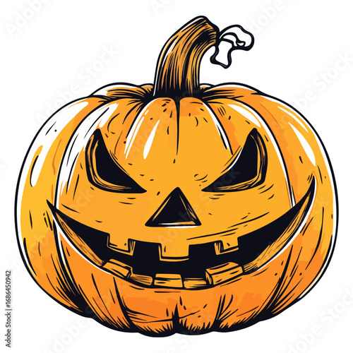 pumpkin, jack-o-lantern, decoration, halloween, festival, vector, transparent background, lantern, october, scary, horror, jack, evil, celebration, isolated