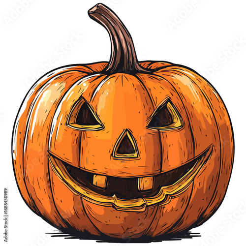 pumpkin, jack-o-lantern, decoration, halloween, festival, vector, transparent background, lantern, october, scary, horror, jack, evil, celebration, isolated