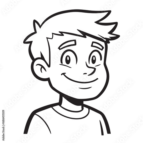 Handsome Man Black and White Illustration Vector Image Male Portrait Fashion Sketch Line Art Design