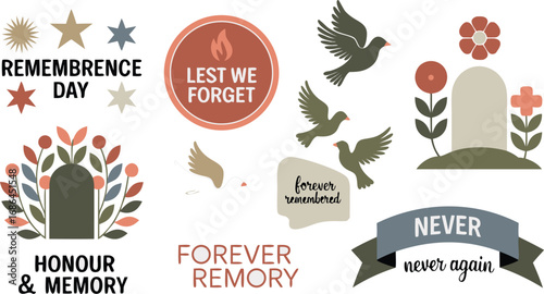 Remembrance Day with Symbols of Peace, Memory, Honour, and Promises of Never Again