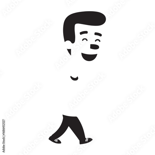Handsome Man Black and White Illustration Vector Image Male Portrait Fashion Sketch Line Art Design