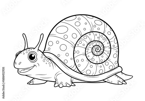 Charming cartoon snail illustration for children's books and educational materials