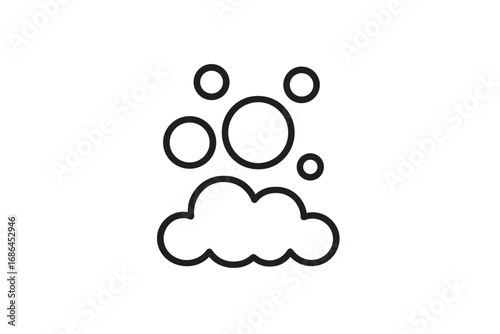Bubble and foam icon. Minimalist linear vector sign for web and graphic design. Soap suds symbol for hygiene, cleaning, or laundry. Simple cartoon illustration of lather.