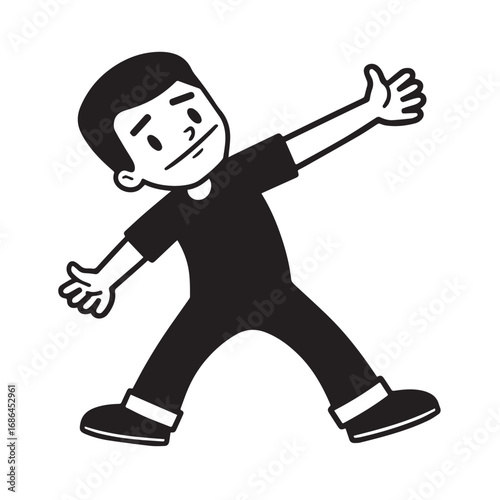 Handsome Man Black and White Illustration Vector Image Male Portrait Fashion Sketch Line Art Design