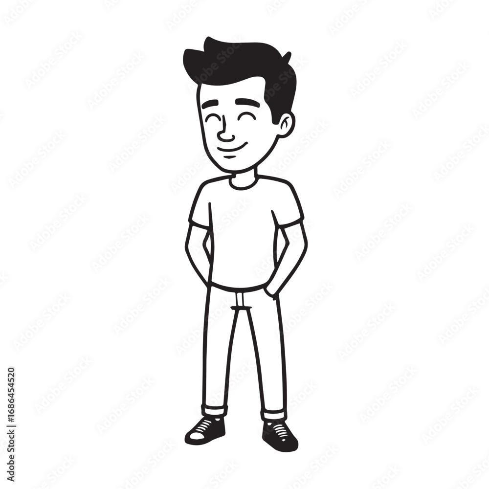 Handsome Man Black and White Illustration Vector Image Male Portrait Fashion Sketch Line Art Design Handsome Man Black and White Illustration Vector Image Male Portrait Fashion Sketch Line Art Design