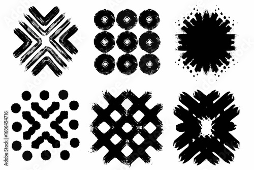 Dynamic abstract brushstroke motifs offer modern artistic flair for diverse creative projects