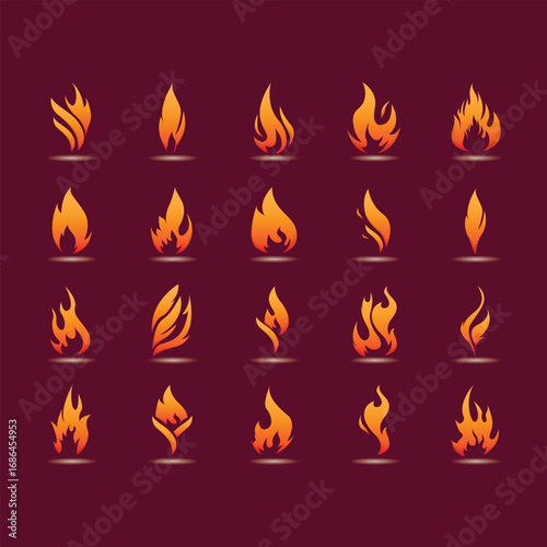 Collection of Fire and Flame icons.