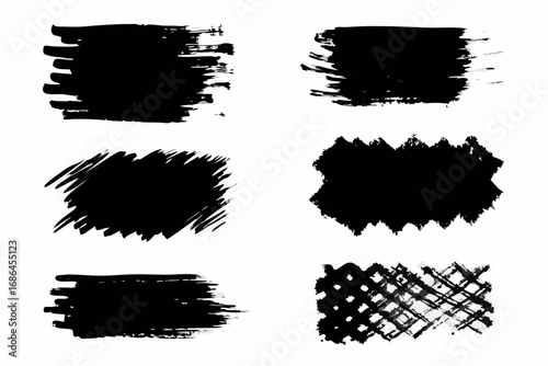 Dynamic black ink brush strokes add artistic flair to modern designs