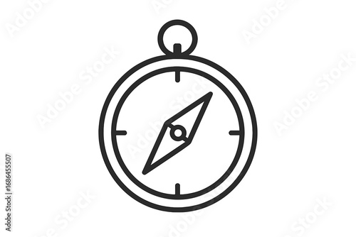 Compass outline web line icon. Minimalistic linear pictogram for web, graphic design, apps. Navigation symbol. Direction, travel, journey, exploration, discovery concept.