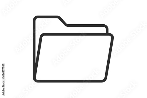 Folder line icon. File document archive symbol. Data storage, portfolio or project concept. Office organization sign. Minimalist outline pictogram for web, UI UX design.