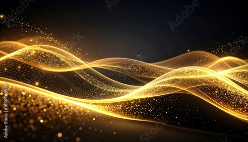 Abstract golden wave design (1)