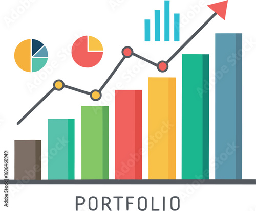 Financial Portfolio Graph Showing Growth Vector