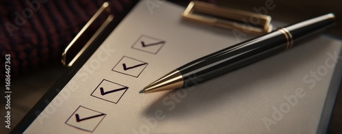 The Checklist on a Clipboard with Pen for Professional Task Management