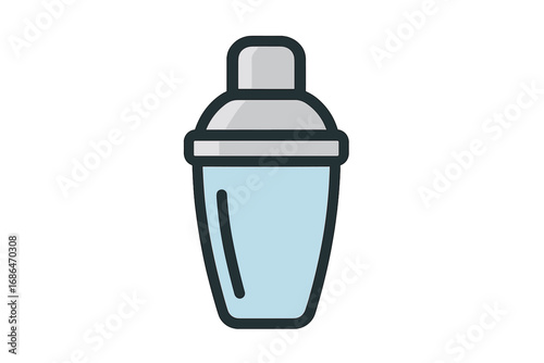 Cocktail shaker icon vector. Bar equipment for mixing drinks. Bartender tool for making alcoholic beverages. Modern outline style illustration for web, apps, and design.
