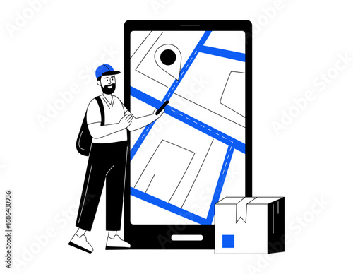 A sketchy style illustration depicting tracking order 
