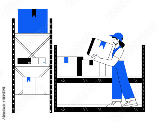 A hand drawn illustration showing return parcels 