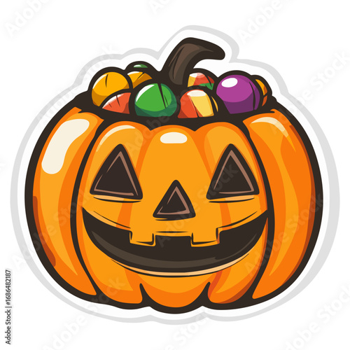 pumpkin, jack o' lantern, decoration, candy, pumpkin candy bucket, trick or treat, halloween, festival, vector, transparent background, scary, october, lantern, celebration, jack, carved, horror