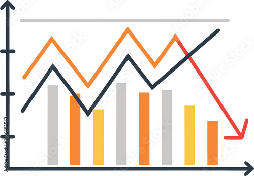 Minimalist Line Chart Infographic Showing Stock Growth