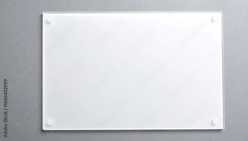 Obraz premium Matte White Glass Panel on Gray Background