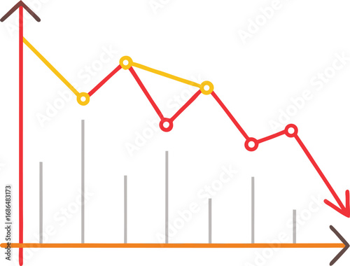 Minimalist Line Chart Showing Market Decline