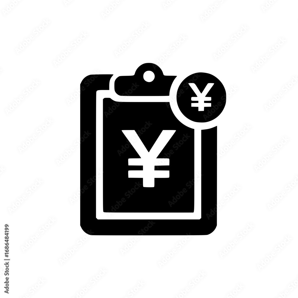 Obraz premium Business Clipboard Featuring Yen Sign for Financial Report Investment and Money Management