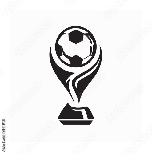 Football Championship Trophy Icon Logo Vector isolated on white background