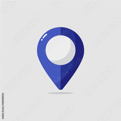 A vibrant blue location pin icon with a glossy highlight, indicating a specific spot or destination.