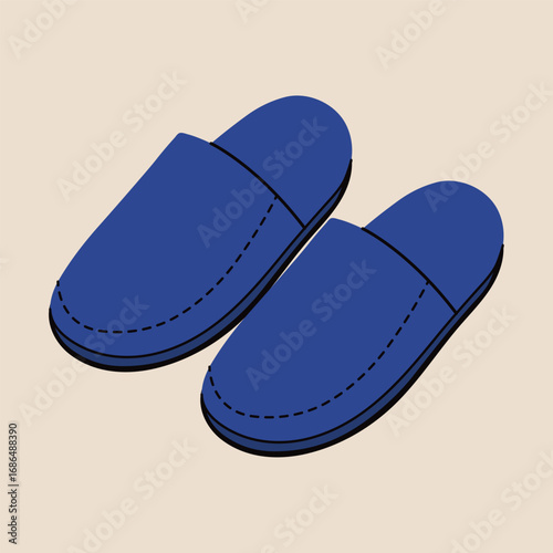 Comfortable Home Slippers in Flat Design