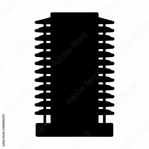 Black silhouette of a high voltage insulator used on overhead lines