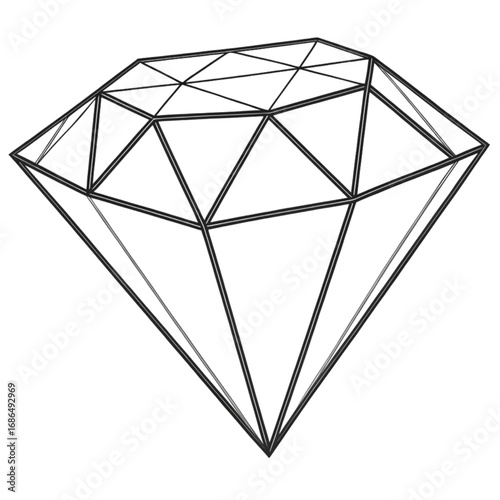 Stunning geometric diamond wireframe, symbolizing luxury, value, and precision design for modern branding and luxury goods.