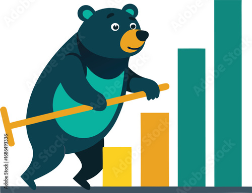 Vector of Bear Crushing Bar Chart