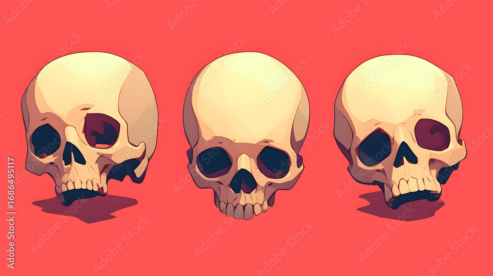 Flat Skull icon with minimal details Flat Skull icon with minimal details