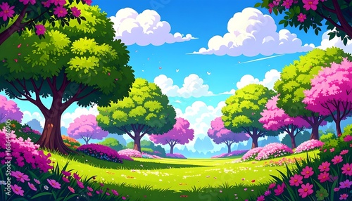 Fototapeta Naklejka Na Ścianę i Meble -  Lush spring landscape