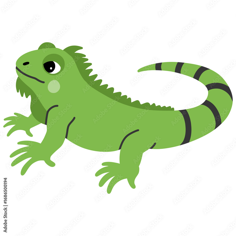 Fototapeta premium hand drawn iguana cartoon illustration 