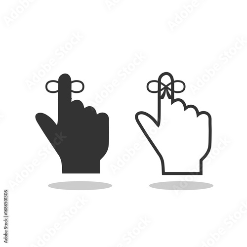 Simple Hand Reminder icon with shadow