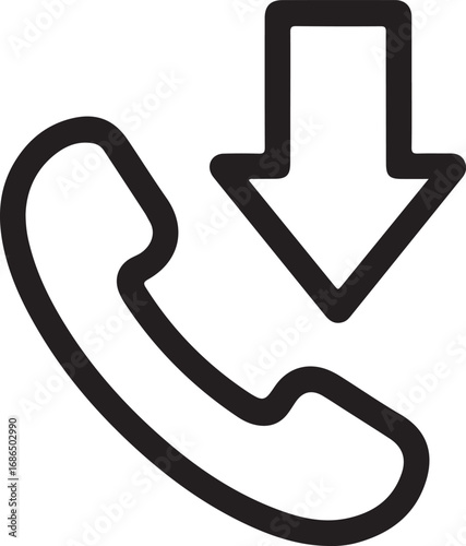 Incoming call icon with a downward arrow indicating a received phone call