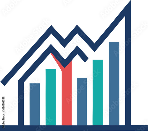 Stock Exchange Icon With Trend Line Overlay