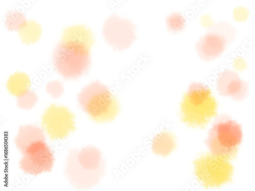 オレンジと黄色い花のような空気の中の雰囲気背景イラスト