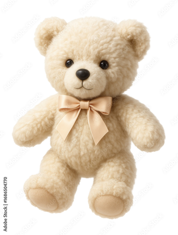 Fototapeta premium Soft bear plush with ribbon bow