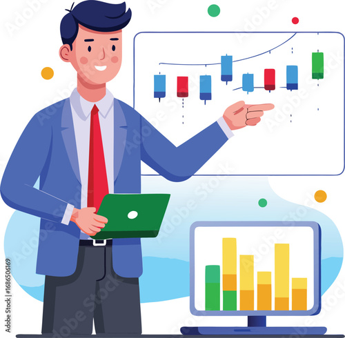 Trader Pointing At Digital Stock Chart