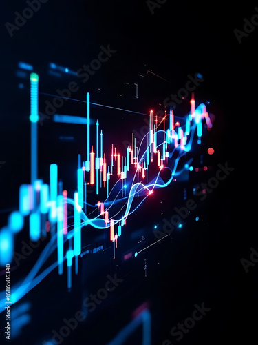Fluorescent Trading Chart Analyzing Market Trends and Investment Opportunities in a Dynamic Financial Landscape