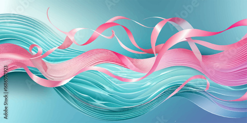 Abstract art with colorful swirling lines in a dynamic wave pattern against a vibrant backdrop