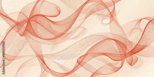 Smooth flowing pink smoke swirls in an abstract wave pattern
