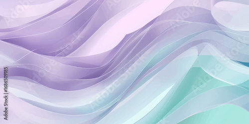 Soft purple and blue flowing waves create a smooth abstract background for a vibrant and dynamic illustration