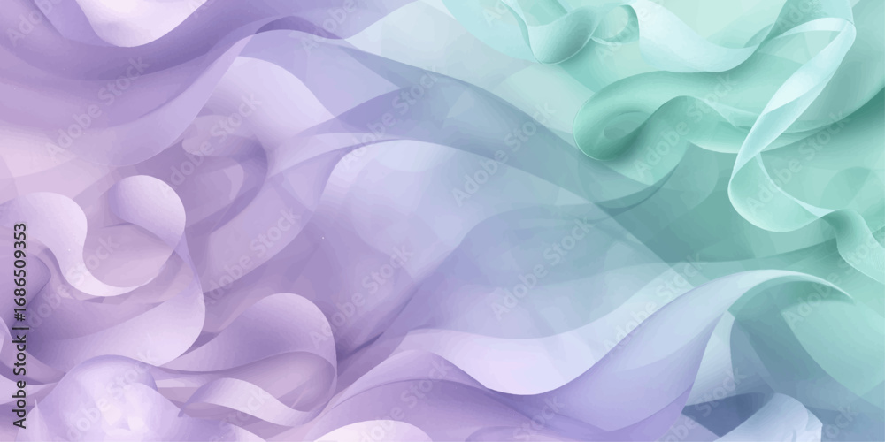 Fototapeta premium Abstract purple and blue liquid waves with a soft, flowing silk texture and light reflection pattern