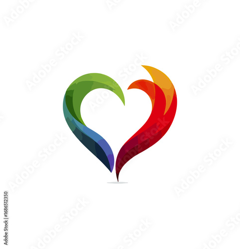 Abstract colorful heart graphic design