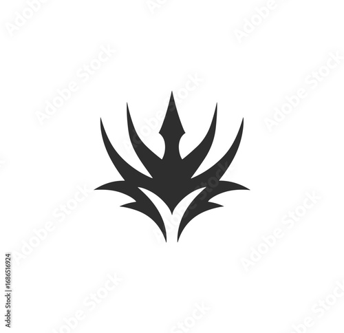 Dark gray decorative plant symbol graphic design